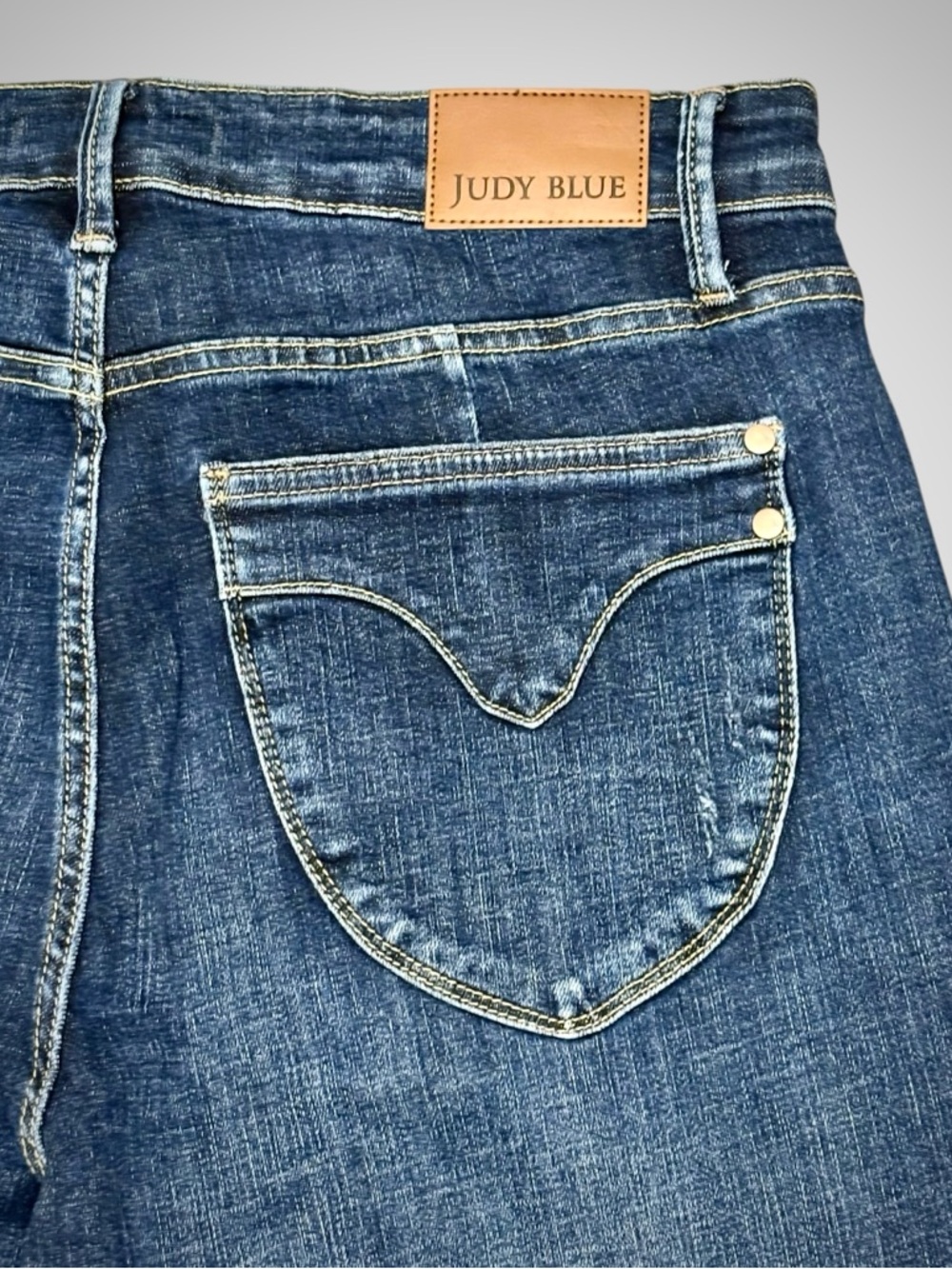 JUDY BLUE Los Angeles Flare Fit High Rise Dark Wash Stretch Jeans 14W Plus Retro - Picture 11 of 16